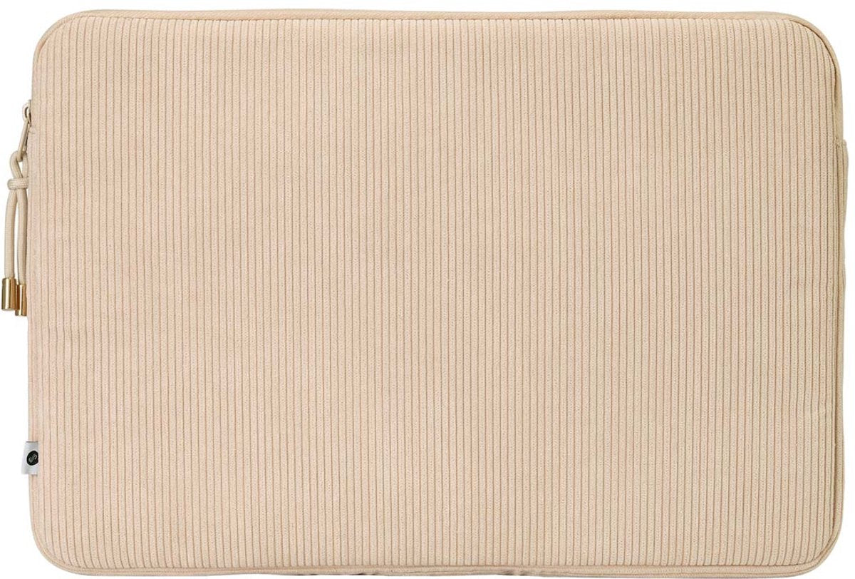 Selencia Corduroy Laptop Sleeve - Laptop Hoes geschikt voor 13 / 13.3 / 13.6 / 14 / 14.2 inch - Beige - afbeelding 1