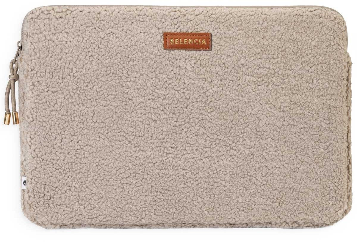 Selencia Teddy Laptop Sleeve - Laptop Hoes geschikt voor 13 / 13.3 / 13.6 / 14 / 14.2 inch - Sand - afbeelding 1