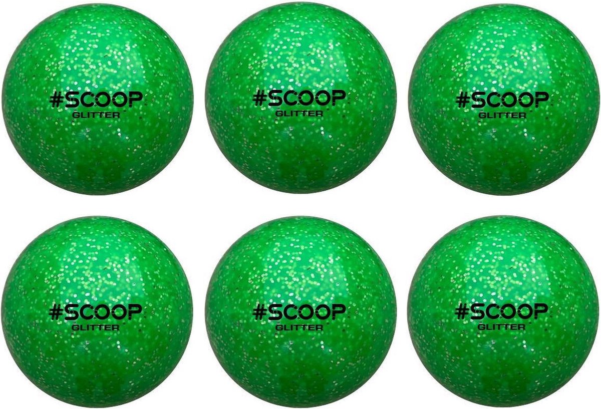Scoop Astro Hockeybal - Standard - Green Glitter - set van 6 - afbeelding 1
