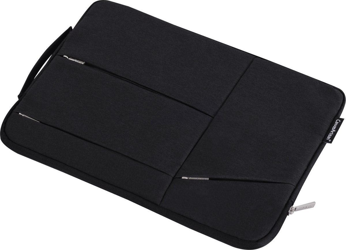 Laptophoes 13 Inch XV - Laptop Sleeve met Extra Vakken - Geschikt voor Macbook Air & Pro - Zwart - afbeelding 4