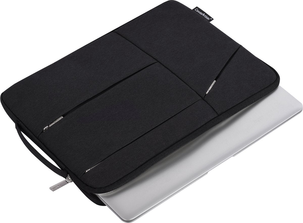 Laptophoes 13 Inch XV - Laptop Sleeve met Extra Vakken - Geschikt voor Macbook Air & Pro - Zwart - afbeelding 3