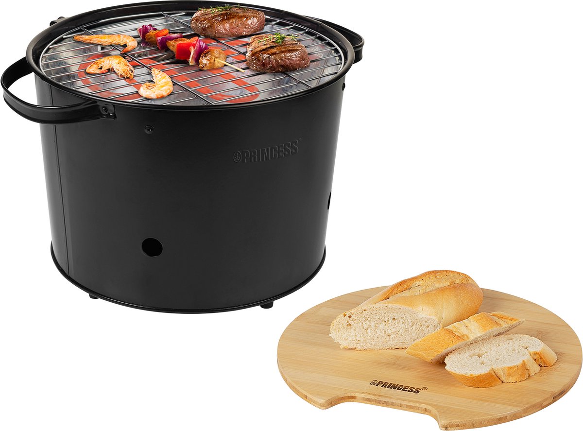 Houtskool BBQ - Princess 112240 Hybride Bucket Barbecue - Elektrische BBQ - Met en zonder houtskool te gebruiken - afbeelding 1