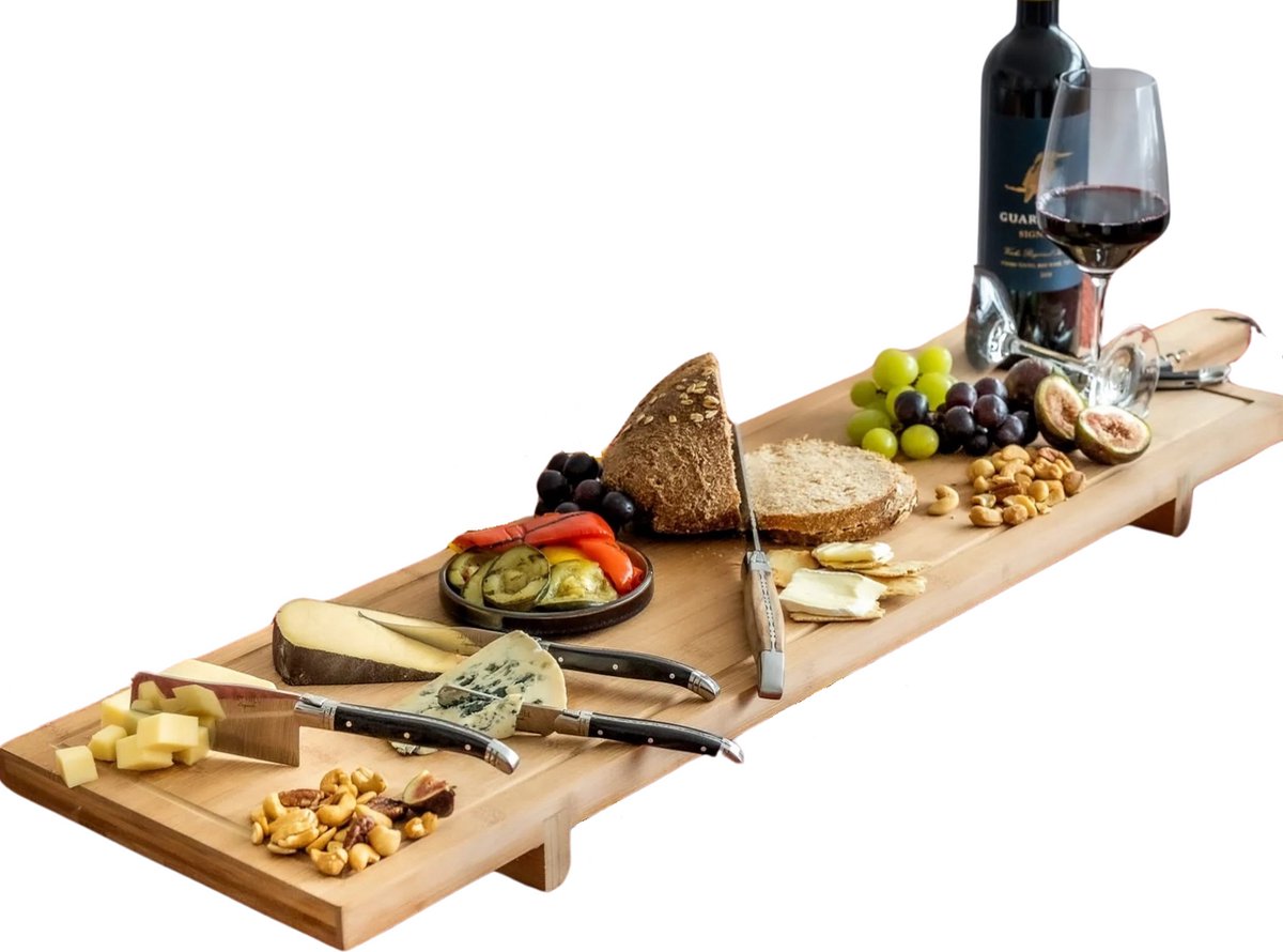 Cookinglife Serveerplank XXL - Bamboe - 100 x 26 cm - Extra Grote Tapasplank - Gemaakt van Duurzaam Bamboe - Voor het Stijlvol Serveren van Hapjes en Gerechten​ - afbeelding 1