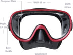 ReefTourer Snorkelset – Premium duikbril met snorkel, hypoallergene siliconen snorkelmasker één venster – Zwart/Rood– RC-0105-BK/MDR - afbeelding 5