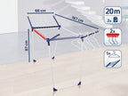 Leifheit droogrek Pegasus 200 Solid - 20 m drooglengte incl. houders voor klein wasgoed - afbeelding 5