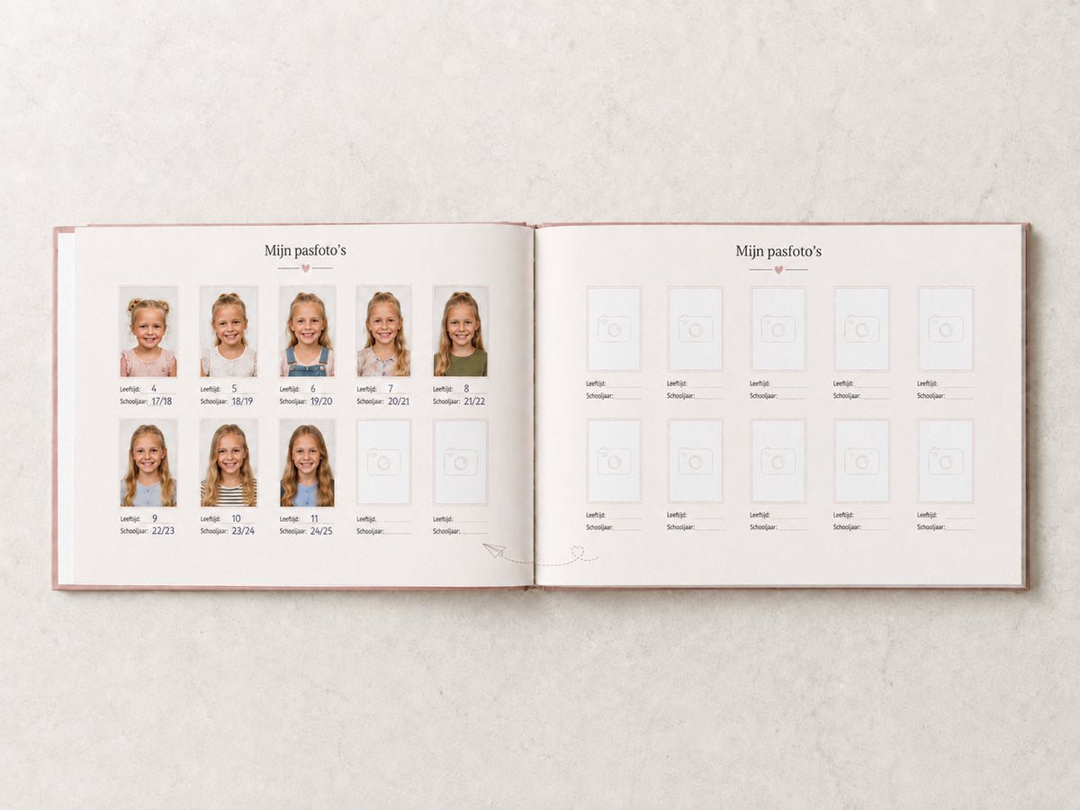 Telano Schoolfotoboek Groen - A4 Invulboek voor Schoolfoto's - Fotoalbum voor 17 schooljaren Klassenfoto/Pasfoto - Inclusief Bewaarenvelop - afbeelding 4