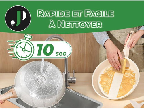 21-delige pannenset antiaanbaklaag in beige graniet - afbeelding 2