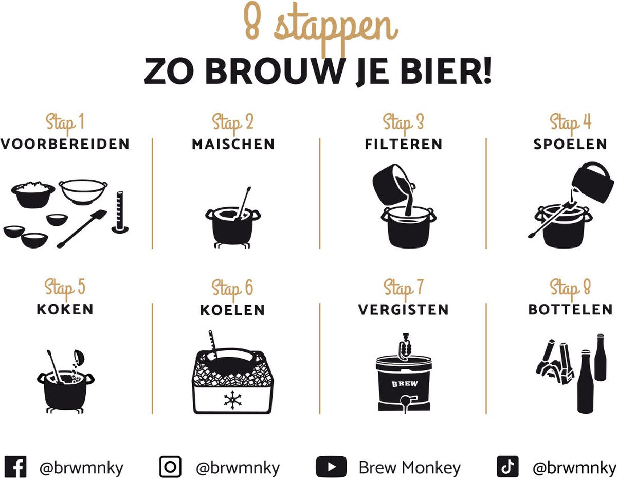 Brew Monkey Basis Blond - Bierbrouwpakket 5 liter - afbeelding 4