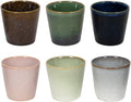 Studio Tavola Koffiekopjes Wind - Bruin/Groen/Roze/Blauw/Grijs - 6 Stuks 200 ml Aardewerk - afbeelding 1