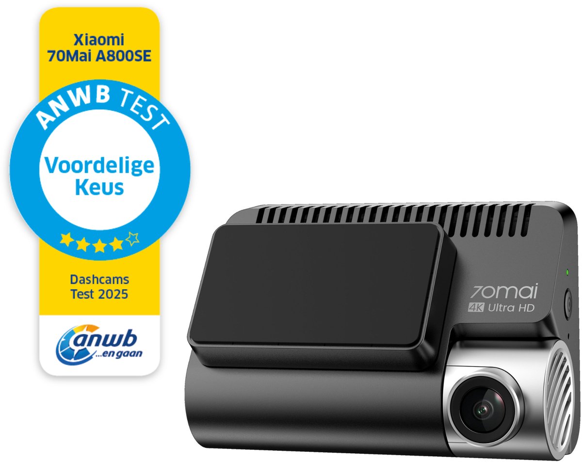 70mai Dash Cam 4K A800SE - Dashcam - 4K Ultra HD opname met HDR - GPS en ADAS rijassistentie - Parkeerstand beveiliging - WiFi app bediening - G-sensor voor incidentdetectie en continue opname - afbeelding 1