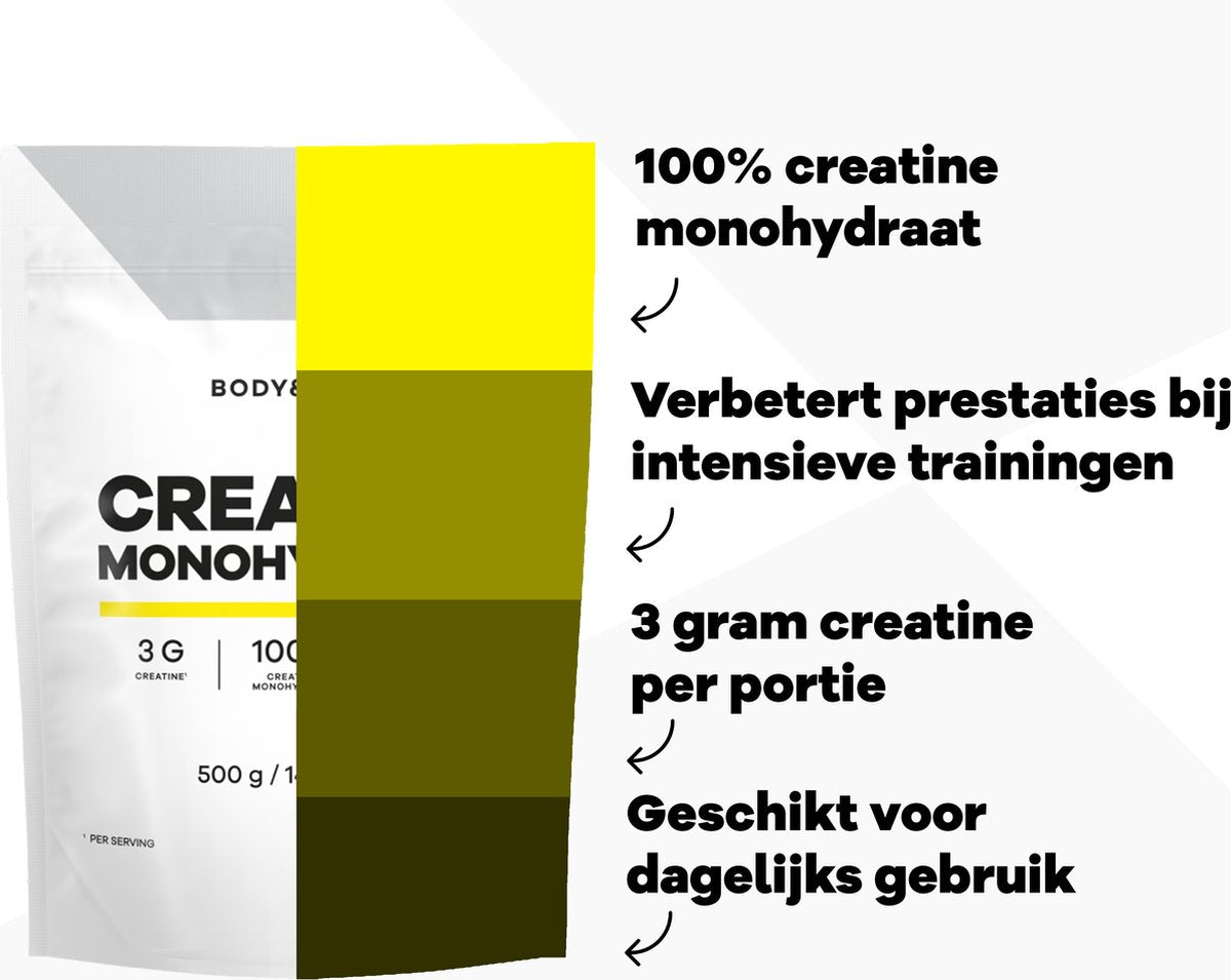 Body & Fit Creatine Monohydrate - 100% Creatine Monohydraat - Supplement voor Spieropbouw/Prestaties - Smaakloos - afbeelding 2