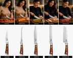 Shinkami® - 5-delige Japanse Messenset met Slijpsteen - Samurai-stijl - afbeelding 2