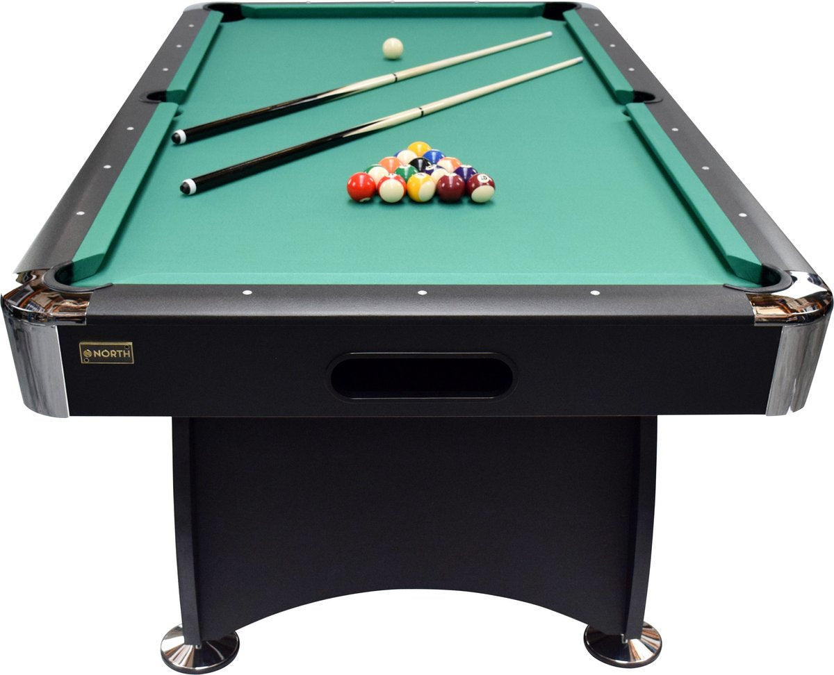 NORTH Gardone Pooltafel Zwart/Groen 8FT - afbeelding 3