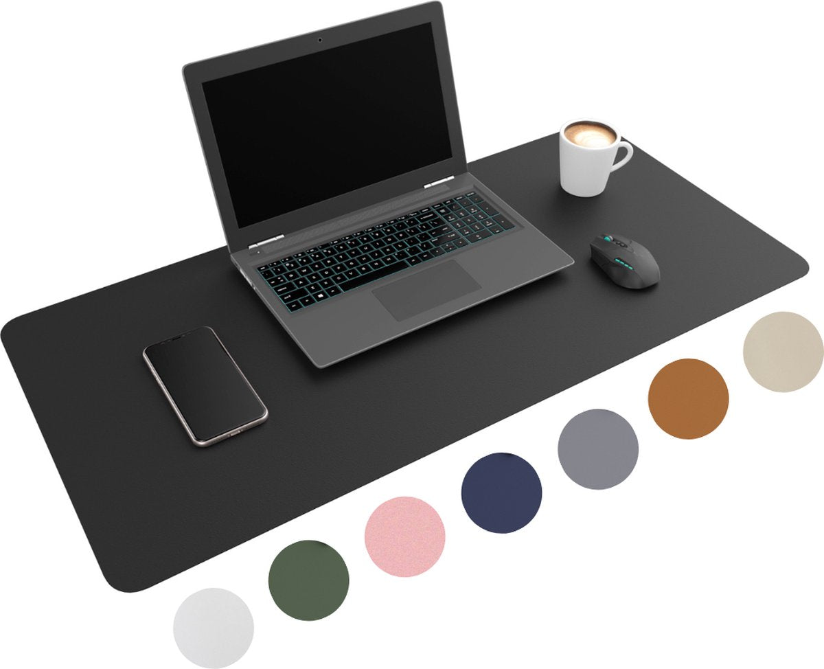 WURK Muismat 80x40 - XXL - Bureau Onderlegger - Bureau Organizer - Bureaumat - Inclusief Kabel Clip – Zwart - afbeelding 1