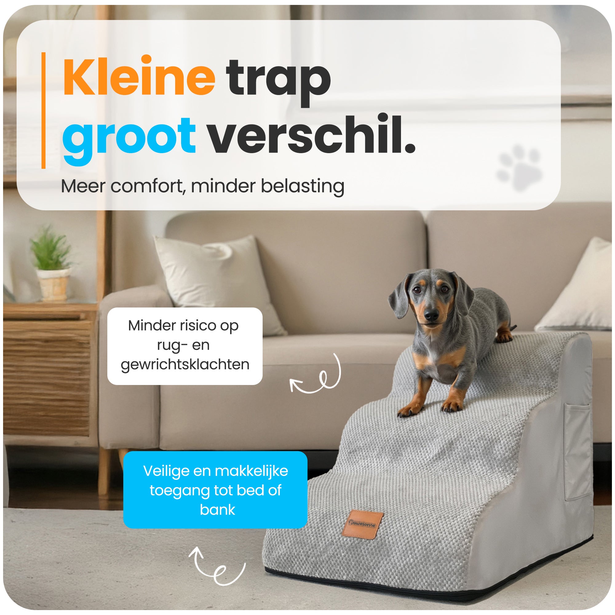 Pawesome - Hondentrap - Grijs