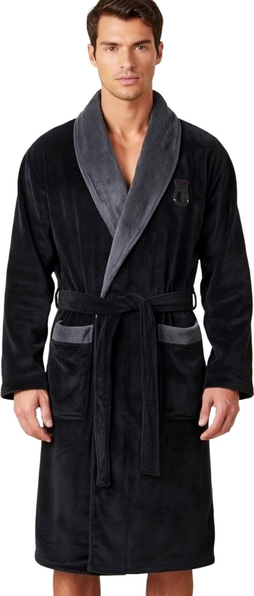 Gentlemen - zwart/grijs - heren badjas - afbeelding 3