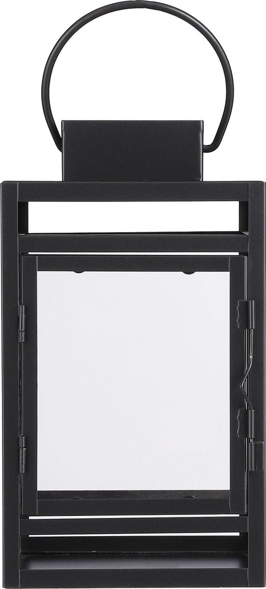 Mica Decorations lantaarn/windlicht - zwart - metaal/glas - afbeelding 5