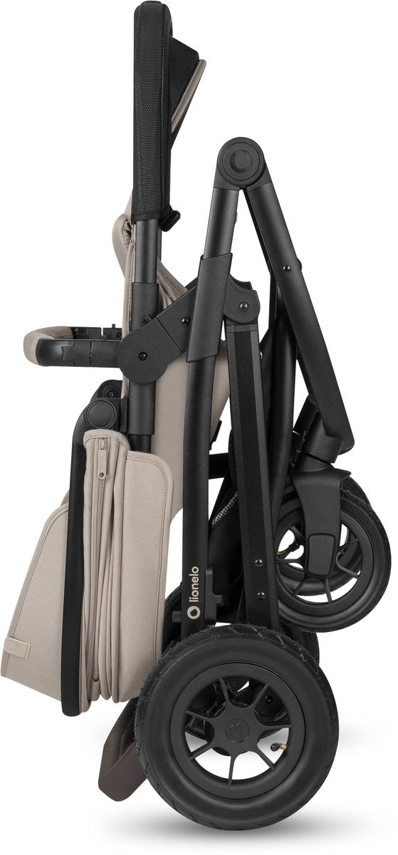 Lionelo Bianka Kinderwagen 3 in 1 - Reiswieg + Wandelwagen + Autostoel - Grote Luchtbanden, Volledige Vering - Inklapbaar - Verstelbare duwstang - Buggy Omkeerbare Zitting - 0-22kg - Accessoireset - Beige - afbeelding 2