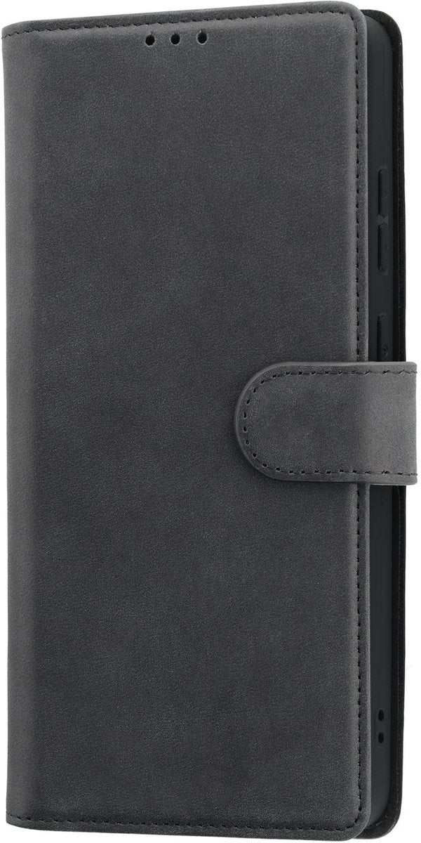 Rosso Deluxe Echt Leer Hoesje Geschikt voor Samsung Galaxy S26 Ultra | Ruimte voor drie pasjes | Portemonnee Book Case | Met Pasjeshouder | Zwart - afbeelding 3