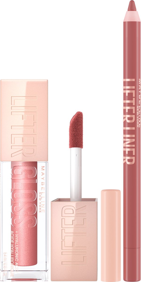 Maybelline New York - Lifter Gloss 3 Moon Glanzende Lipgloss + Lifter Liner Lipliner met Hylaronzuur 07 Big Lift - afbeelding 1