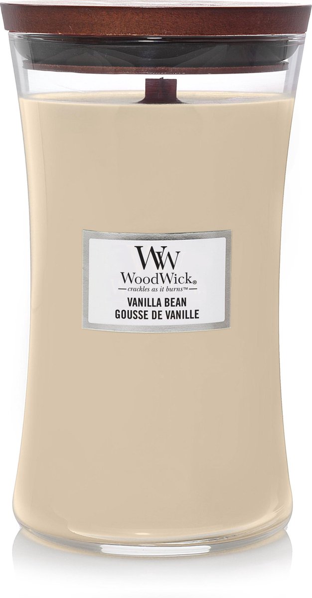 WoodWick Hourglass Large Geurkaars - Vanilla Bean - 130 branduren - afbeelding 1