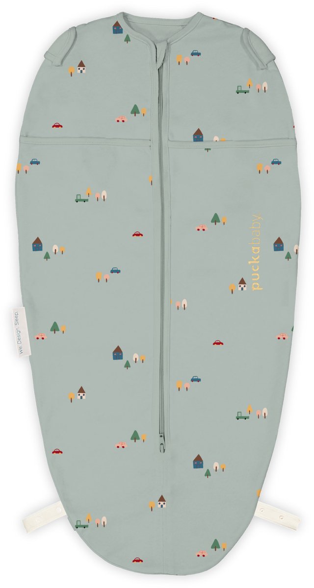 Puckababy Mini Inbakerslaapzakje - 3-6m - Tiny Village - TOG 0.5 - afbeelding 1