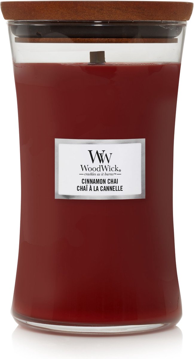 WoodWick Hourglass Large Geurkaars - Cinnamon Chai - 130 branduren - afbeelding 2
