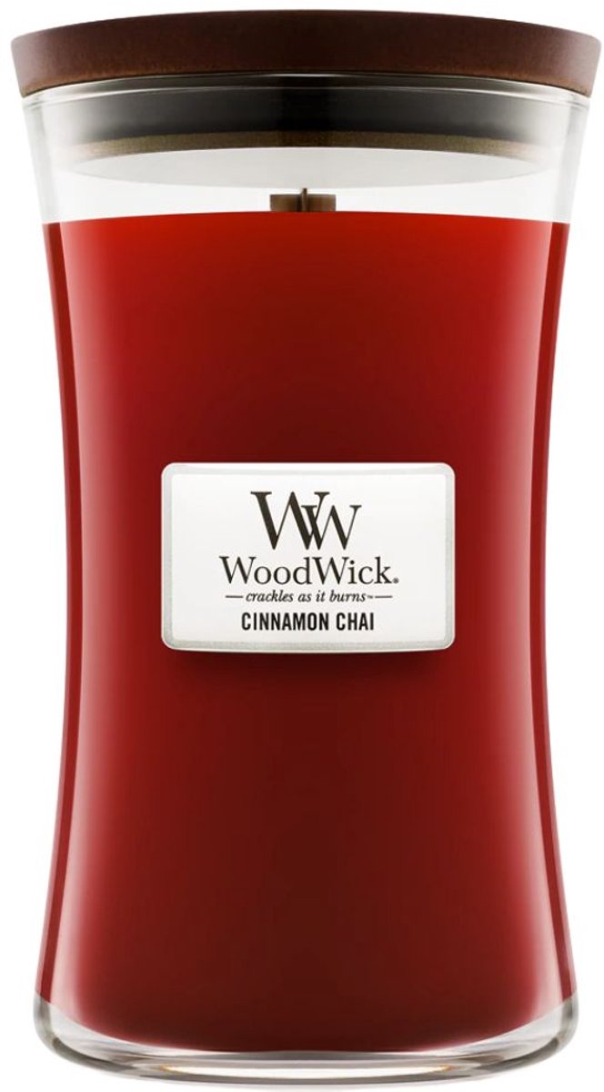 WoodWick Hourglass Large Geurkaars - Cinnamon Chai - 130 branduren - afbeelding 4