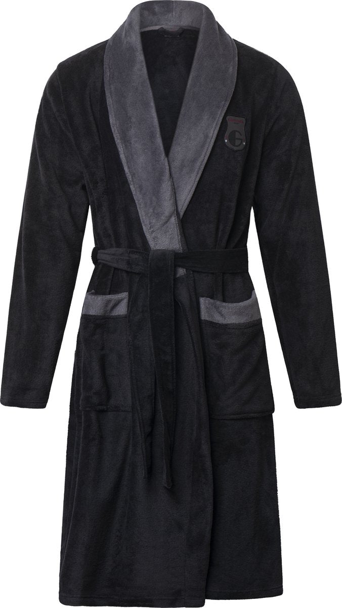 Gentlemen - zwart/grijs - heren badjas - afbeelding 1