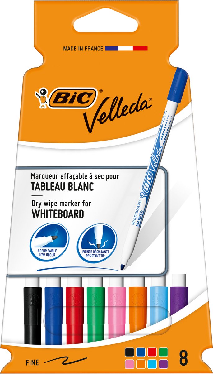 BIC Velleda - Whiteboard Stiften - Uitwisbaar - Stift - 8 Stuks - afbeelding 4
