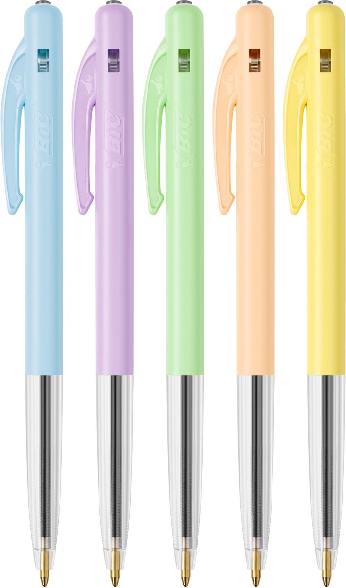 BIC M10 Original Pastel - Balpennen - Pen - Uitschuifbaar - Klikmechanisme - Balpen - Pennen - 10 Stuks - afbeelding 3