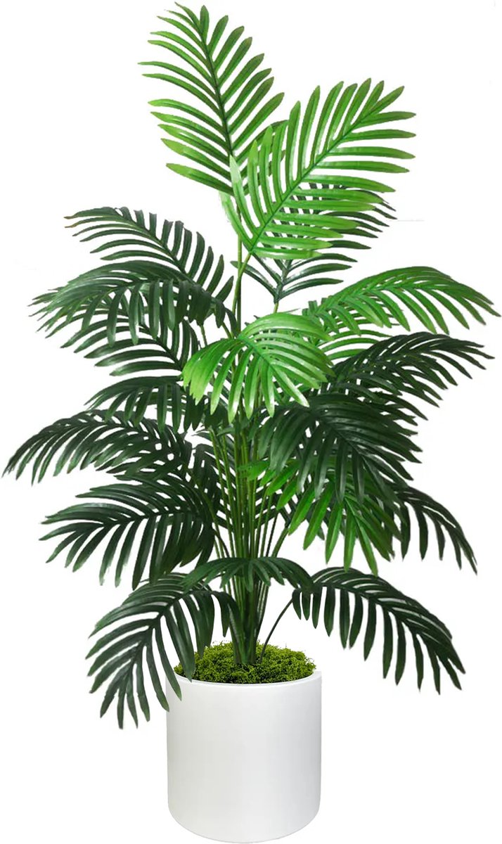 Boncy® Premium Kunstplant in pot - 120 cm Palmboom Kunst plant - Nep planten voor Binnen en Buiten - Kamer Decoratie - Nepplanten Kunstplanten Boompje - Kunstbloemen - afbeelding 1