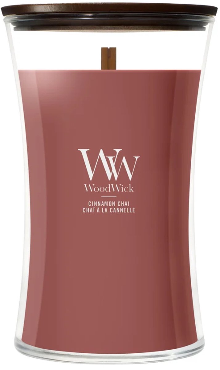 WoodWick Hourglass Large Geurkaars - Cinnamon Chai - 130 branduren - afbeelding 1