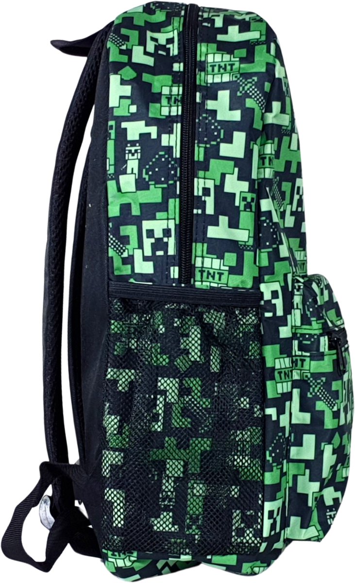 Minecraft Creeper Rugzak Laptop / Tablet Vak - Hoogte 43cm - afbeelding 3