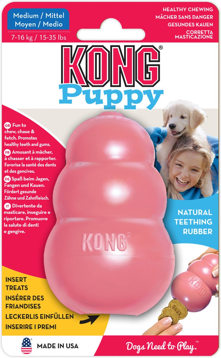 KONG Puppy Speelgoed - Rubber - 8.64 cm - Willekeurige Kleur - M - afbeelding 3