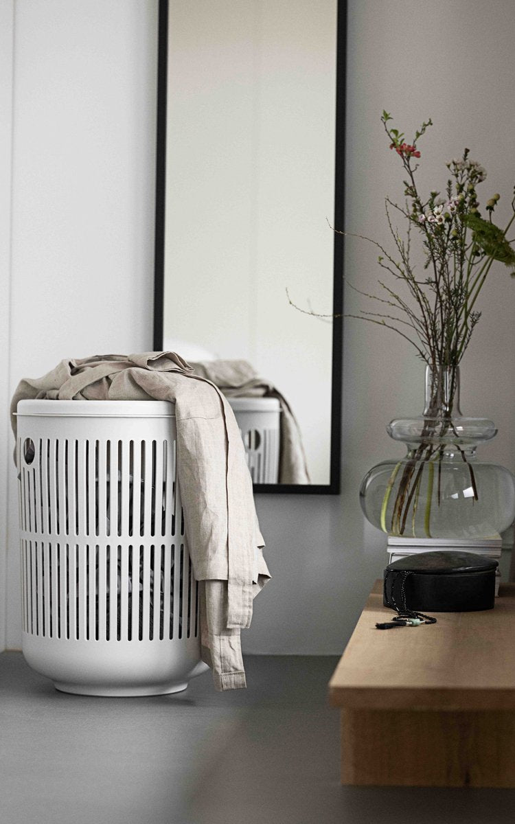 Zone Denmark Ume Wasmand met Deksel - 60 liter - Eucalyptus - Kunststof - Ronde Wasmand met Hengsel - Wasbox of Opbergmand - afbeelding 2