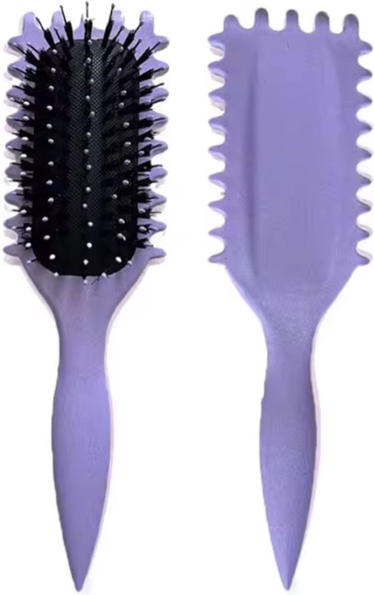 Curl Define Borstel Paars – Anti-pluis Krullenborstel – Voor 2A t/m 4C Haar – Zonder Trekken – Styling Brush - afbeelding 1