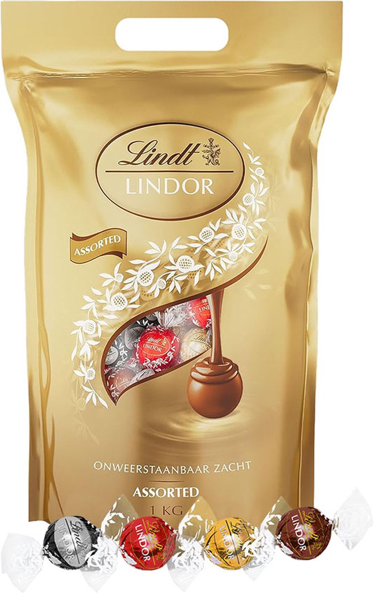 Lindt LINDOR Gemengde chocolade bonbons - 1000g - 80 gemengde chocolade bonbons - afbeelding 1