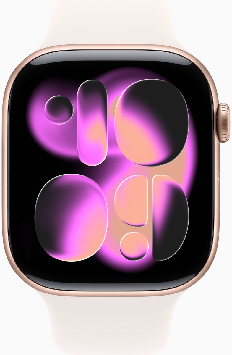 Apple Watch 11 - Wifi - 42mm - Rose Goudkleurig Aluminium Case with Light Blush Sport Band - S/M - afbeelding 2