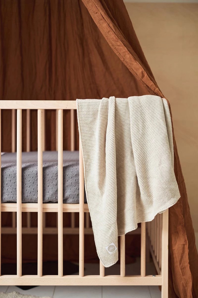 Jollein Deken Wieg 75x100cm - Basic Knit - Nougat - Wiegdekentje Baby - afbeelding 2