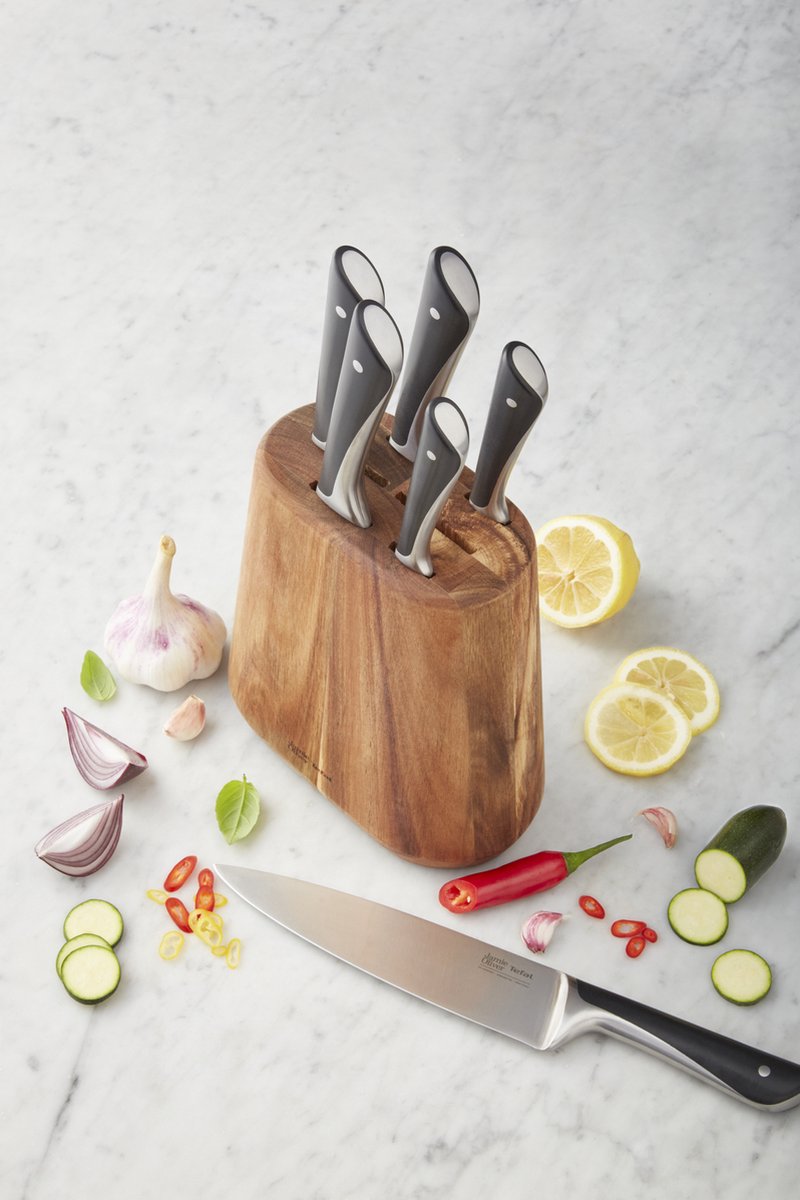 Jamie Oliver by Tefal Messenset - 6-delig - Inclusief Messenblok - Hout/RVS - Professionele Kwaliteit - afbeelding 5