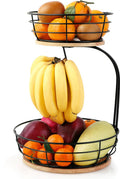 Hanamura Fruitschaal Etagere - Fruitmand 2 laags - Met bananenhanger - afbeelding 1