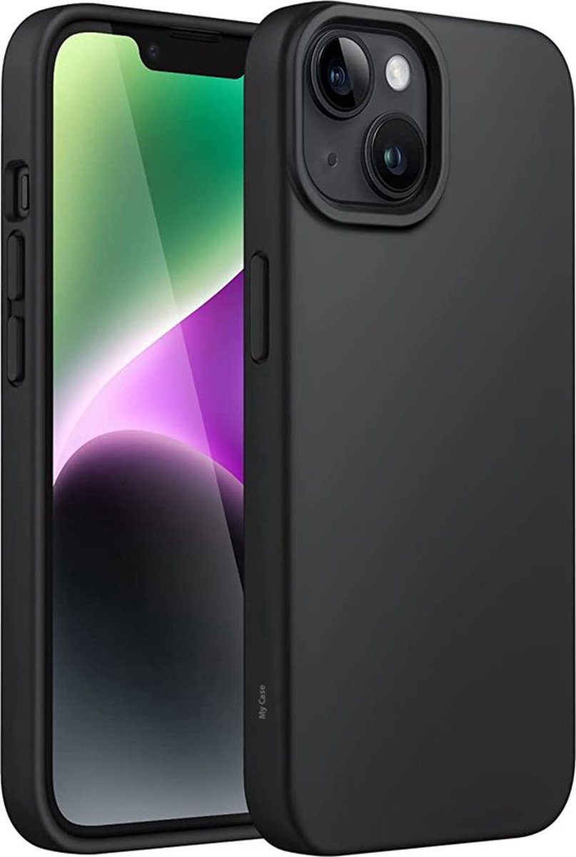 My Case telefoonhoesje geschikt voor Apple iPhone 13 / 14 hoesje siliconen - backcover - optimale bescherming - zwart - afbeelding 1