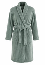 Unisex badjas fleece - ochtendjas - groen - afbeelding 1
