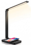 Stane Bureaulamp LED Dimbaar - 5 Lichtkleuren (2700K-6000K) - Touchbediening - USB Oplader - Tafellamp - Leeslamp - Bedlamp - Zwart - afbeelding 1