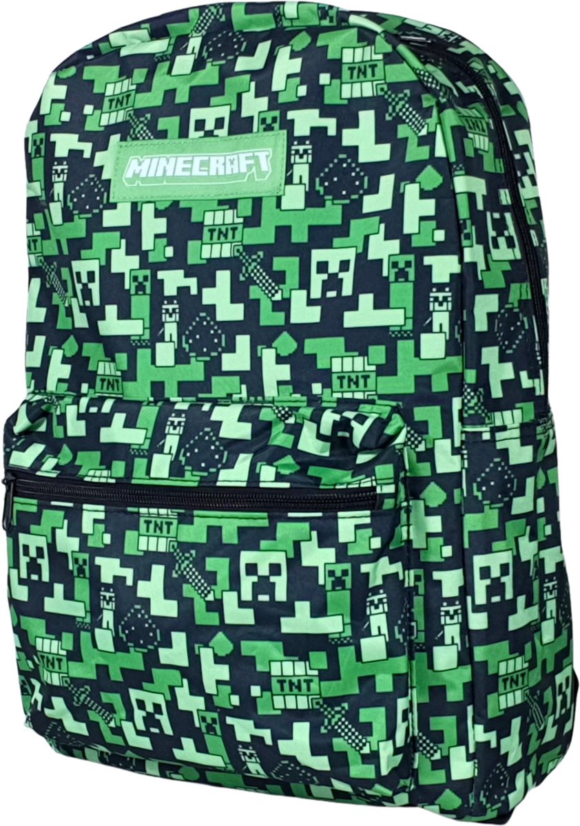 Minecraft Creeper Rugzak Laptop / Tablet Vak - Hoogte 43cm - afbeelding 4