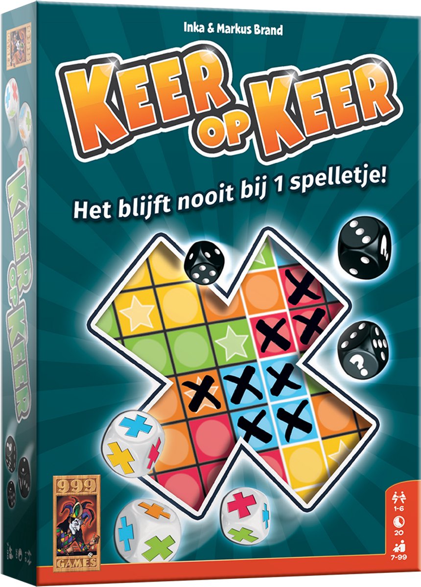 999 Games - Keer op Keer - Dobbelspel - Hét dobbelspel voor het hele gezin - Gezelschapsspel - Familiespel - Educatief spel - Klein cadeautje - afbeelding 1