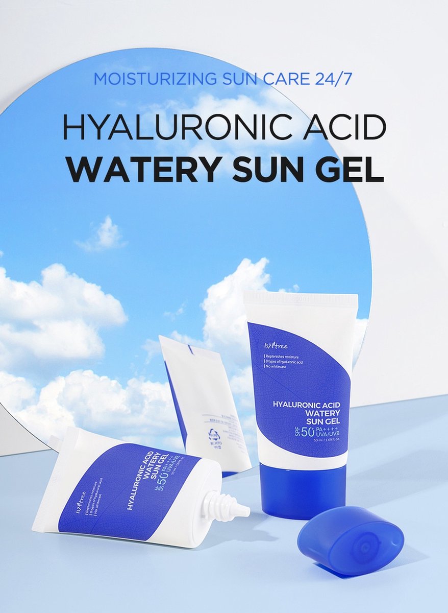 Isntree Hyaluronic Acid Watery Sun Gel SPF50+ PA++++ - Zonnebrand - 50 ml - afbeelding 2