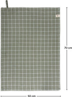 Walra Theedoeken Dry with Cubes, Stripes & Blocks - Keukenhanddoeken 3 x 50x70cm - Legergroen - afbeelding 3