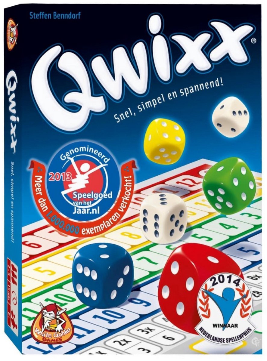 White Goblin Games - Qwixx - Dobbelspel - 2 tot 5 spelers - Voor de hele familie - Gezelschapsspel - Klein cadeautje - afbeelding 1
